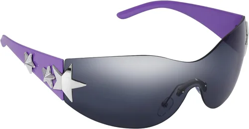 Miniatura 8 de Nydotd Lentes de sol Y2K sin montura envolventes para mujeres y hombres, sin marco, gafas de sol de moda de los años 2000 Marco negro / Lente negro