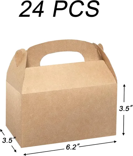 Miniatura 2 de Xxcxpark 24 cajas de regalo de papel kraft marrón de 6.25 x 3.5 x 3.5 pulgadas, caja de embalaje decorativa de regalo con tapa para manualidades