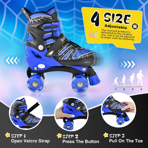 Miniatura 2 de SULIFEEL - Patines ajustables para niños para niños de 3-5, 5-8, 6-12 años con ruedas iluminadas ajustables de 4 tamaños, el mejor regalo para niños