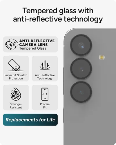Miniatura 2 de Protector de lente de cámara ZAGG Glass Elite antirreflejo para Samsung Galaxy S25 FE - Vidrio templado, resistente a los arañazos, fotos Negro
