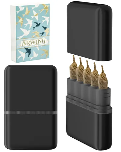 Miniatura 15 de Caja de almacenamiento con 5 agujeros a prueba de olores para conos pre-enrollados tamaño King, caja para 5 cigarrillos de tamaño regular, pequeño