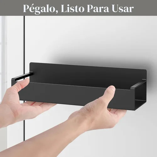Miniatura 5 de HuggieGems Paquete de 4 organizadores magnéticos para especias para refrigerador y horno, organizadores negros para nevera y almacenamiento