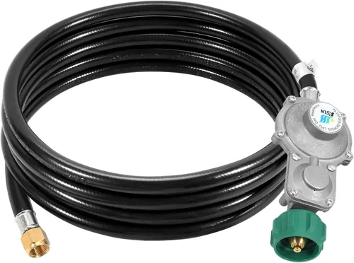Miniatura 7 de GasSaf Regulador de propano de dos etapas de 5 pies con manguera para generador de combustible dual, electrodomésticos de RV, estufa de gas y más