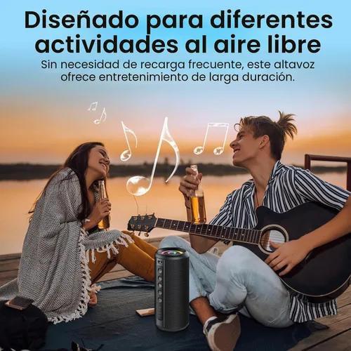 Miniatura 3 de Altavoz Bluetooth portátil, altavoz inalámbrico Bluetooth 5.4 2026 con sonido estéreo HD de 20 W, tiempo de reproducción de 20 horas, luces LED