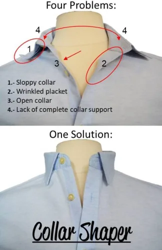 Miniatura 2 de Collar Shaper Selecciona el tamaño del cuello de tu camisa El sistema original de soporte de collar Estancias de cuello NO HECHO de plástico