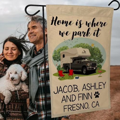 Miniatura 2 de Home is Where We Park It - Bandera para camping o camión