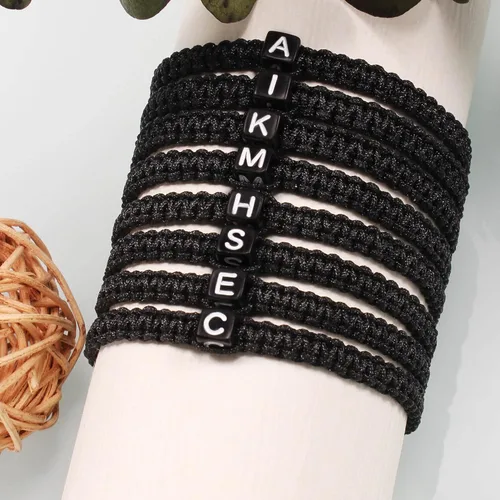Miniatura 3 de Btysun Pulseras con iniciales para mujeres adolescentes niñas cuerda tejida trenzada regalos para el Día de la Madre para mamá su novia esposa