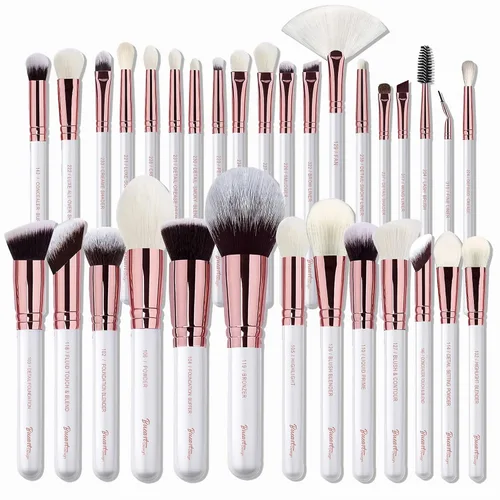 Miniatura 9 de Conjunto de brochas profesionales para maquillaje de 26 piezas, brochas de maquillaje de pelo de cabra natural real etiquetadas, conjunto de brochas