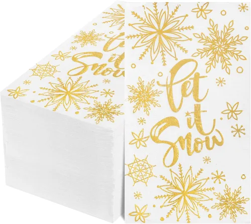 Miniatura 12 de WDF Paquete de 100 Servilletas Navideñas Verdes Desechables - Servilletas de Papel de Árbol de Navidad de 3 Capas, Servilletas Navideñas Verdes