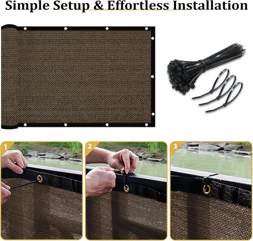Miniatura 4 de Shade&Beyond - Pantalla de privacidad para valla de 6 x 50 pies, resistente, 170 GSM, cubierta de malla para pared, jardín, patio trasero, Marrón