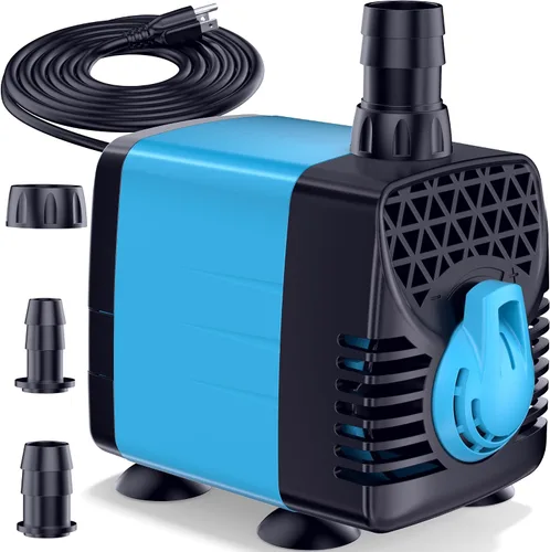 Miniatura 8 de POPOSOAP Bomba de agua sumergible, bomba de agua para acuario de 280 GPH, bomba de fuente ultra silenciosa, cable de alimentación de 3 núcleos