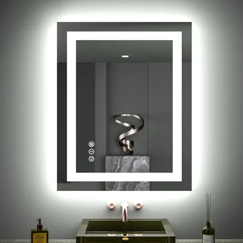 Miniatura 49 de LOAAO Espejo de Baño LED de 40"X32" con Luces, Antivaho, Regulable, Retroiluminación RGB + Iluminación Frontal, Espejo de Tocador de Baño