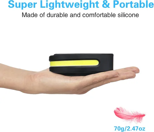 Miniatura 7 de COSOOS Linterna recargable de 2 LED, linterna brillante, diadema ajustable para niños y adultos, haz ancho de 1000 lúmenes y luz puntual, sensor