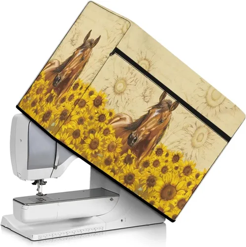 Miniatura 33 de Funda para máquina de coser de mariposas y flores con prácticos bolsillos, funda protectora con asa, para la mayoría de máquinas de coser estándar