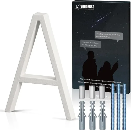 Miniatura 8 de VONDERSO Números flotantes de casa de 5 pulgadas para exteriores, números de dirección modernos de metal antioxidante (3), números de buzón Negro 3