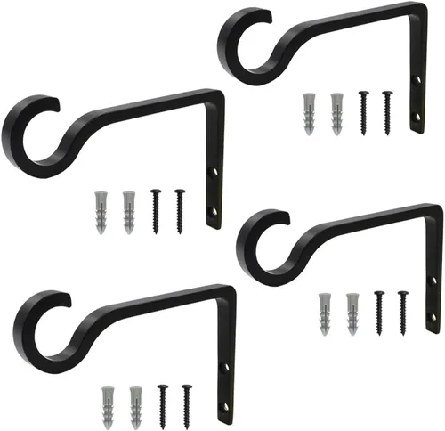 Miniatura 35 de QIEGL Soporte colgante para plantas de 6 pulgadas, gancho de metal para plantas, gancho de pastor decorativo para colgar linternas, comedero