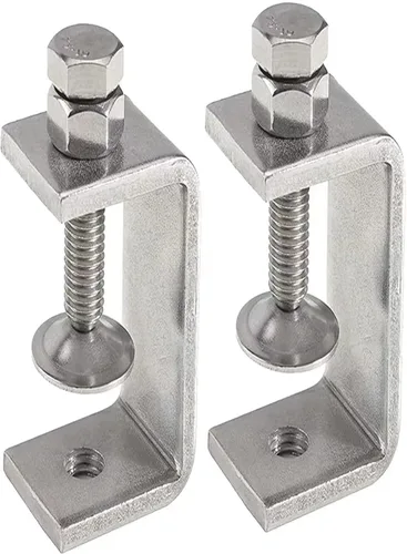 Miniatura 7 de Abrazaderas de tigre de acero inoxidable 304 resistentes, abrazaderas de metal pequeñas con tornillos, apertura de mandíbula ancha para carpintería