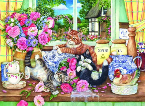 Miniatura 4 de Anatolian Puzzle - Tocador de gatos, rompecabezas de 260 piezas, #3344