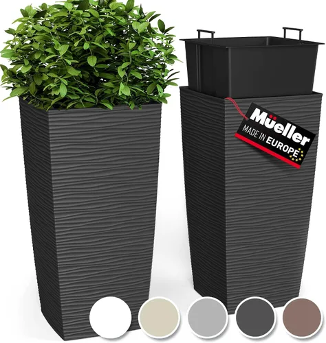 Miniatura 11 de Mueller M-Resin - Maceteros altos de alta resistencia para plantas de exterior, macetas grandes de interior, cajas, árboles, macetas de flores