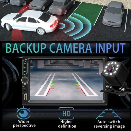 Miniatura 3 de Estéreo de Auto Doble DIN con Apple CarPlay Inalámbrico, Android Auto Inalámbrico, Pantalla Táctil HD de 7 Pulgadas, Radio de Coche con Bluetooth