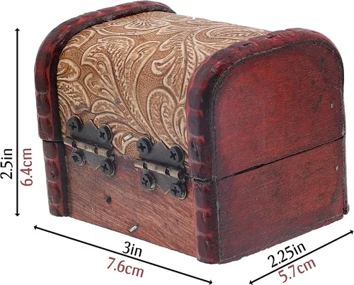 Miniatura 3 de SandT Collection Caja de madera de 3 pulgadas para guardar el tesoro del tesoro - Tan Swirl