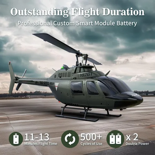 Miniatura 6 de Helicóptero RC simulado ultra alto, modelo a escala 27:1, helicóptero de control remoto coleccionable con vuelo automático para adultos