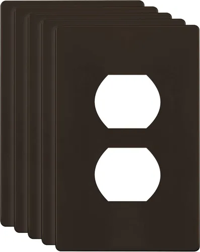 Miniatura 38 de ENERLITES Placa de pared de salida de receptáculo dúplex de tamaño mediano, placas de cubiertas de toma de corriente, tamaño medio de 1 banda, 4.88