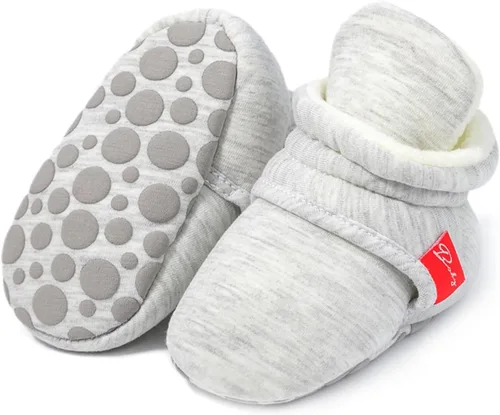 SOFMUO Pantuflas unisex para bebé, niña, niño, ligeras, antideslizantes, para interiores, zapatos de casa, botines para niños pequeños