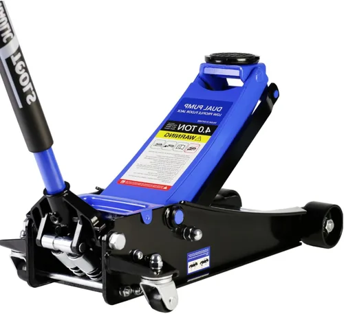 Miniatura 14 de LKTART Gato hidráulico de piso de perfil bajo de 3 toneladas con rango de elevación de pistón dual 3.3"-18.5" Bomba doble azul 3.0T 3.3"-18.5