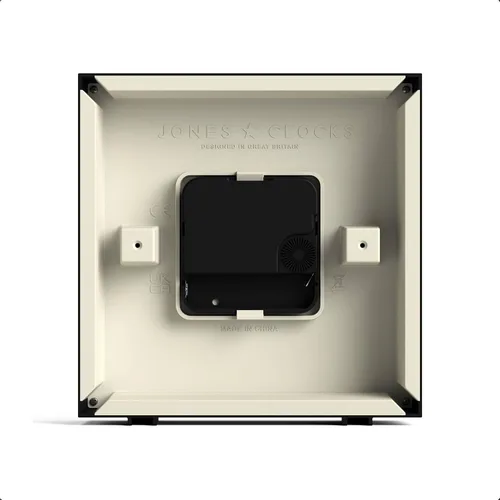 Miniatura 6 de JONES CLOCKS® Reloj de escritorio disco Elegante diseño cuadrado Negro Elegante y fácil de leer para estante, mesa, mantel o mesita de noche