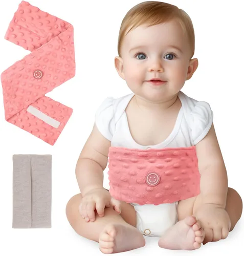 Miniatura 7 de Alivio de cólicos y gases para recién nacidos y bebés, venda caliente de semillas de lino para el vientre, cinturón de envoltura para bebé