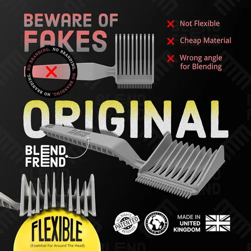 Miniatura 2 de Blend Frend Peine de cortapelos, grado 1 (0.118 pulgadas), usuarios en casa, barberos novatos, fabricado en Reino Unido, compatible con todas
