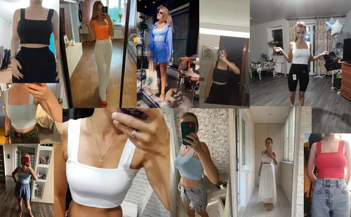 Miniatura 5 de Abardsion Camiseta corta sin mangas con tirantes delgados para mujer