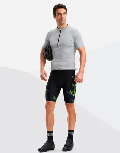 Miniatura 21 de Bikewa Pantalones cortos de ciclismo para hombre, con acolchado 4D, para ciclismo de carretera, con bolsillos con cremallera