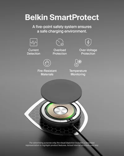 Miniatura 5 de Belkin Almohadilla de carga inalámbrica magnética Qi2 de 15 W con soporte - Cargador inalámbrico con certificación Qi2 compatible con MagSafe