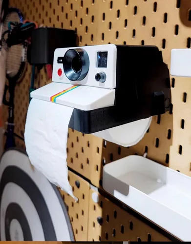 Miniatura 6 de Soporte de papel higiénico retro para cámara, divertido estante de papel higiénico creativo, instalación sin tornillos o clavos, adecuado