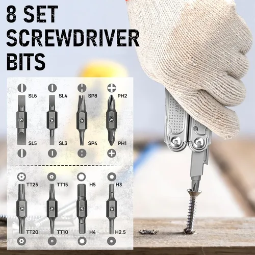Miniatura 6 de BIBURY Multitools - Alicates Pro BI2049, alicates plegables multiherramienta con hoja de sierra grande, cortadores de alambre, multiherramienta