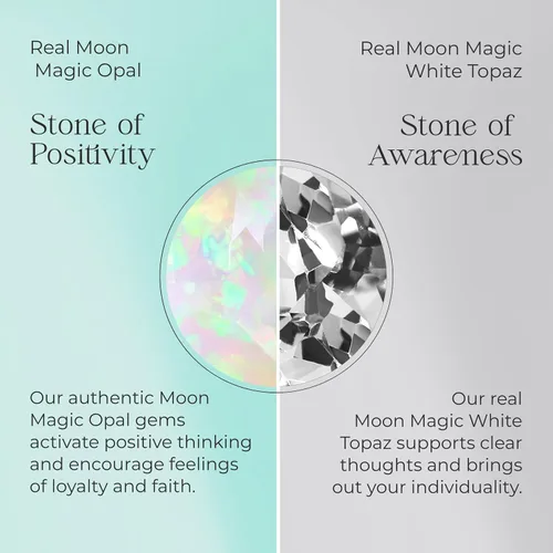 Miniatura 5 de Moon Magic - Opal, Amethyst, Obsidian, Moonstone Rings - FlowReal 925 Sterling Silver - 18k Rose Gold Raw Crystal Rings for WomenGenuine Jewelry