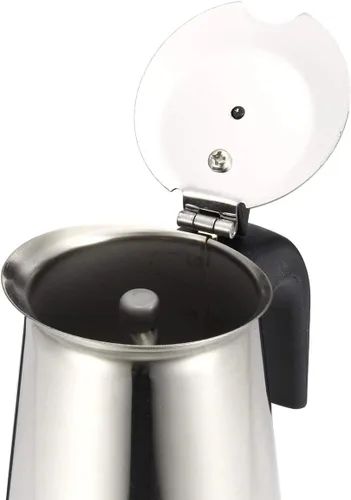 Miniatura 5 de Cafetera portátil de 200/15.2 fl oz para café expreso Moka Pot de acero inoxidable con filtro de estufa eléctrica, percolador, cafetera y tetera