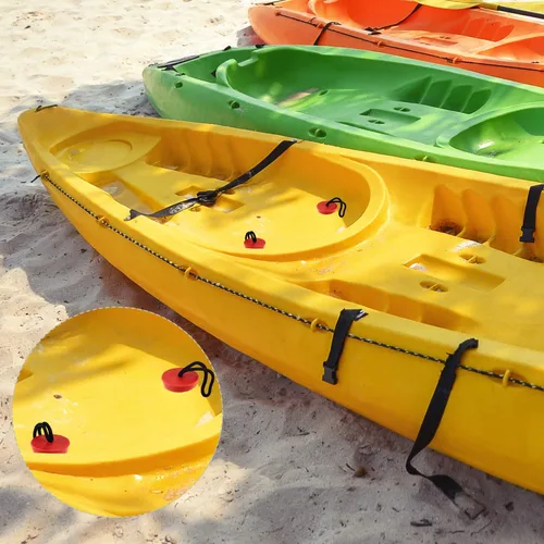 Miniatura 5 de Sumind Kit de tapones universales de silicona para botín de kayak de 1.57 pulgadas, 8 piezas, orificios de drenaje, tapón con cordón para sentarse