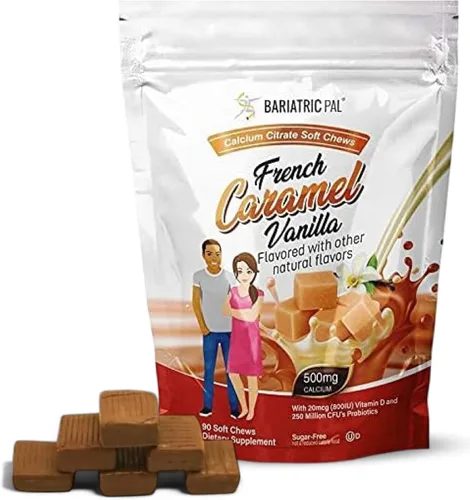 Miniatura 10 de BariatricPal Masticables suaves de citrato de calcio sin azúcar, 500 mg con probióticos (90 unidades) - Fresa Twist