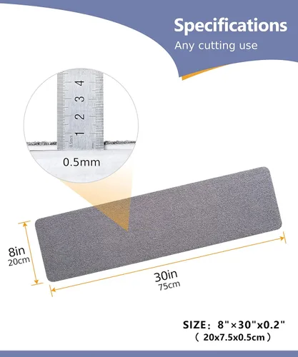 Miniatura 2 de Peldaños antideslizantes para escaleras, seguras para niños, ancianos y mascotas, juego de 14 piezas, autoadhesivo, 8 x 30 pulgadas, gris