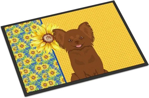 Miniatura 61 de Caroline's Treasures WDK5313MAT Airedale Terrier - Tapete para puerta delantera de 18 x 27 pulgadas, diseño de girasoles de verano, para entrada
