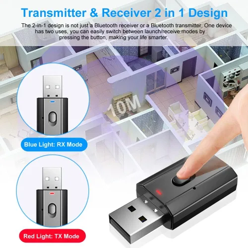 Miniatura 3 de Bluetooth Car Adapter, Mini Bluetooth 5.0 Stereo Transmitter Receiver, Wireless 3.5mm Aux Jack Hands-Free Calls Kit Audio Adapter Built-in Mic for