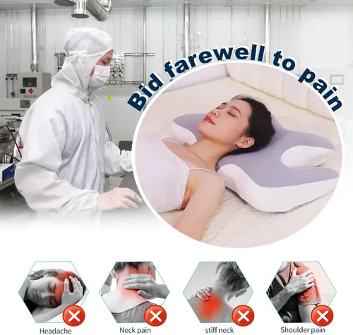 Miniatura 2 de Almohadas de espuma viscoelástica, almohada para dormir de lado, almohada para aliviar el dolor de cuello, almohada cervical cervical, almohada