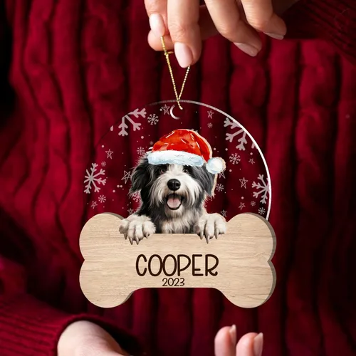 Miniatura 57 de Nazenti American Pit Bull Terrier Adorno de Navidad, adorno de perro fotográfico, adorno de perro personalizado, adornos de fotos de madera