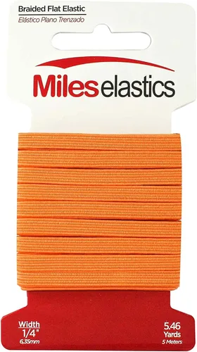 Miniatura 7 de Miles - Elástico plano trenzado, elástico, fuerte elástico, costura elástica, 1/4 pulgadas (0.250 in) por 5,46 yardas (16.4 ft), fuerte elástico