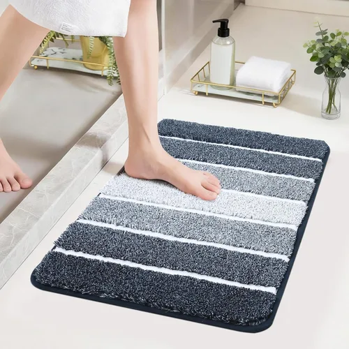 Miniatura 18 de COSY HOMEER Alfombras de baño de 24 x 17 pulgadas, ultra suaves y absorbentes, con respaldo de TPR antideslizante, lavable a máquina, alfombra Beige