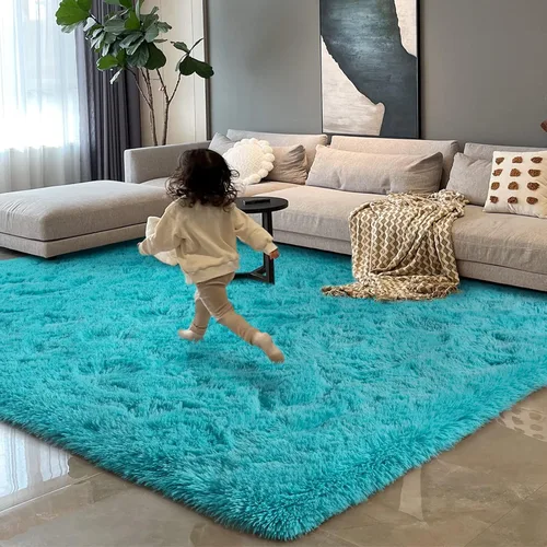 Miniatura 18 de HOMORE Alfombra de pasillo de 2 x 4 pulgadas, alfombra negra para dormitorio, alfombras esponjosas para pasillo, mesita de noche, alfombras largas