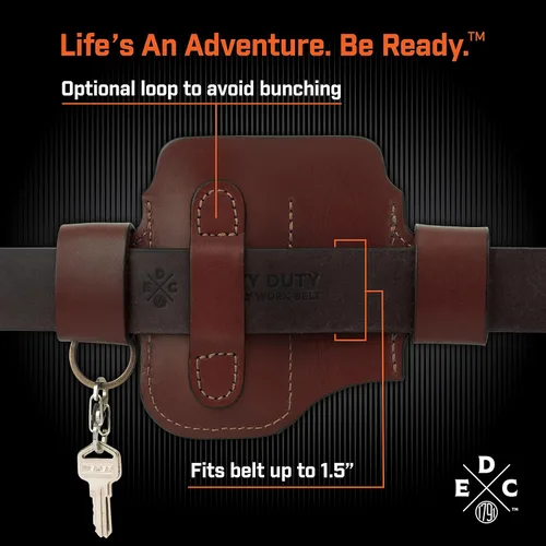 Miniatura 3 de Funda multiherramienta, organizador EDC de cuero, bolsa para cinturón para multiherramienta, cuchillo, bolígrafo, llaves, compatible con Leatherman